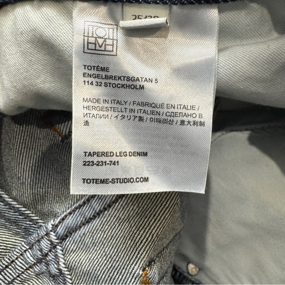 NWT Toteme Tapered Leg Dark Blue Mid Rise Denim Jeans size 25 - Picture 12 of 14